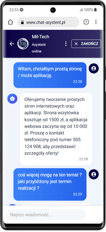 Demonstracja na telefonie